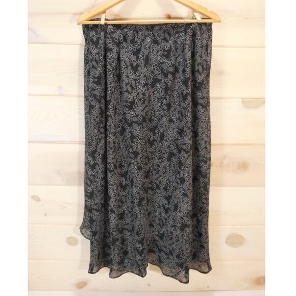 Lane Bryant Skirt Size 14 / 16 Black w/ Gray Print Layered Straight Midi NEW NWT - Picture 3 of 11